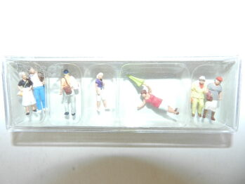 Preiser 10455 FremdenfĂĽhrerin Touristen 5 StĂĽck H0 Figuren