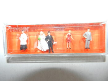 Preiser 14058 Brautpaar + Kath.Geistlicher 5Stück H0 Figuren Hochzeit