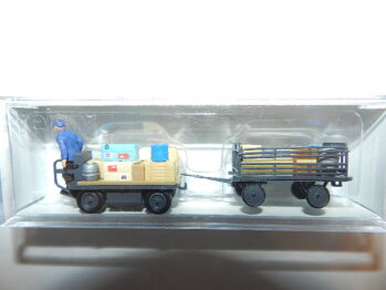 Preiser  10256 Elektrokarren mit Anhänger und Fahrer DB