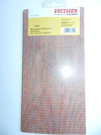 Vollmer 46042 Mauerplatte Klinker rot aus Karton