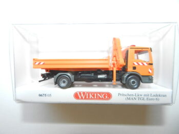 Wiking 0675 05 MAN TGL Euro 6 Pritschen-LKW mit Ladekran Kommunal 067505
