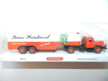 Wiking 0513 26 Henschel  Koffer-Sattelzug BRUNS-Heizkessel 051326