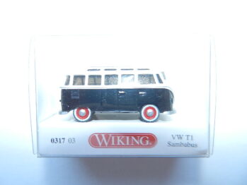 Wiking 0317 03  Volkswagen VW T1 Sambabus weiß/ schwarz 031703