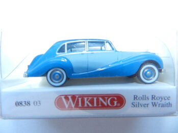 Wiking  0838 03 Rolls Royce Silver Wraith blau/hellblau 083803