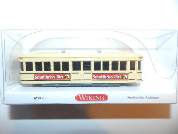 Wiking 0749 01 - Straßenbahn-Anhänger - Schultheiss-Bier 074901