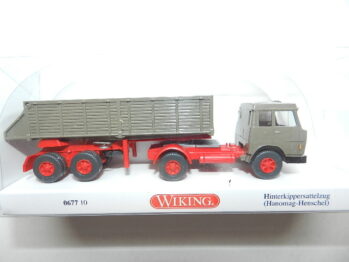Wiking 0677 10 Hinterkippersattelzug Hanomag Henschel - beigegrau   067710