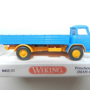 Wiking 0411 02 Pritschen-Lkw MAN 415 – blau/melonengelb  041102