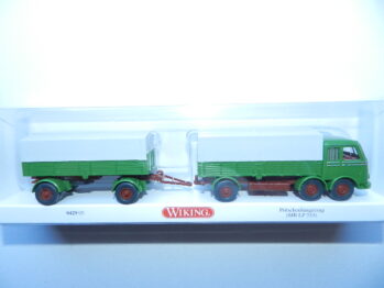 Wiking 0429 05 Mercedes MB LP 333 Pritschenhängerzug - grasgrün  042905