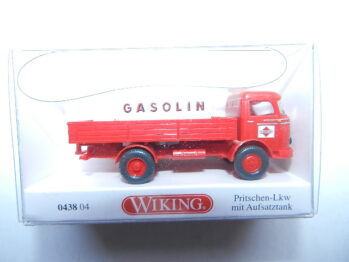 Wiking 0438 04 Mercedes MB LP 321 Pritschen LKW mit Aufsatztank GASOLIN 043804