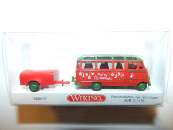 Wiking 0260 05 Mercedes MB O 319 Panoramabus mit Anhänger "Weihnachtsmodell" 026005