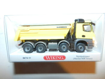 Wiking 0674 49 Mercedes MB MB Arocs Muldenkipper Meiller - zinkgelb 067449