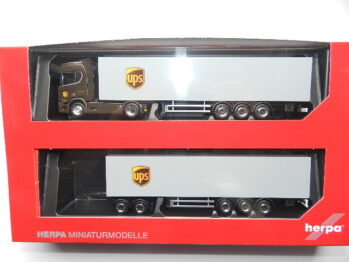 Herpa  317009 Scania CR 20 HD mit zwei Koffer-Aufliegern "UPS Spanien" (Spanien/Madrid)