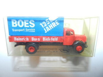 Brekina  Mercedes Benz  MB LKW Pritsche/Plane Boes Transport 125 Jahre