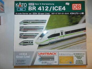 Kato K10960 - ICE4, 4-tlg. DBAG/Klimaschützer, Startset Gleis-Oval, Trafo Spur N