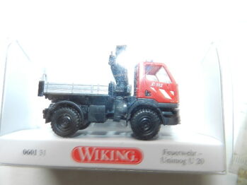 Wiking  0601 25 MB Unimog U 20 mit Ladekran Feuerwehr 060125