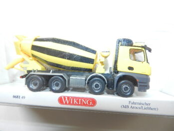 Wiking 0681 49 MB Arocs Liebherr Betonmischer gelb 068149