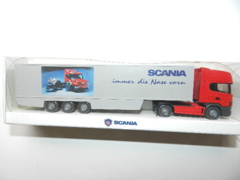 Wiking 54685  Scania 144 L  Topline Koffersattelzug Werbemodell immer die Nase vorn