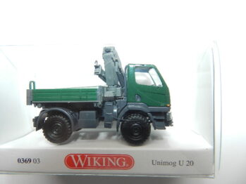 Wiking 0369 03 Mercedes MB Unimog U 20 mit Ladekran - moosgrün 036903