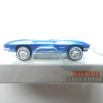 Brekina 18028 Chevrolet Corvette C2 Cabrio, blau offen, 1962