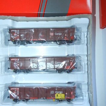 ACME 45199 - 3er Set Schiebedachwagen Tamns 895 Graffiti, DB-Cargo, Ep.V-VI, Set D