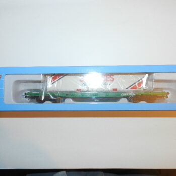 Jouef HJ6277 - SNCF, 4-achs. Containerwagen S70, mit Wechselbehälter „3 SUISSES“, Ep. IV