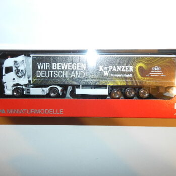 Herpa  318402 MAN TGX GX Gardinenplanen-Sattelzug "K.W. Panzer / Wir bewegen Deutschland"