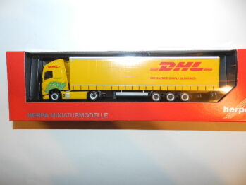 Herpa  318952 Volvo FH GL XL Electric Lowlinergardinenplanen-Sattelzug "DHL"