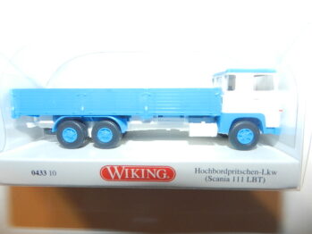 Wiking  0433 10 Hochbordpritschen-Lkw (Scania 111 LBT) - weiß/himmelblau 043310