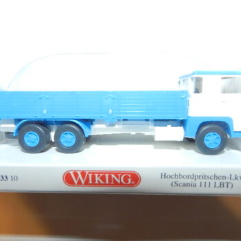 Wiking  0433 10 Hochbordpritschen-Lkw (Scania 111 LBT) - weiß/himmelblau 043310