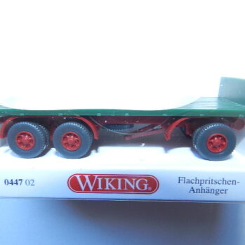 Wiking 0447 02  Flachpritschen-Anhänger - moosgrün  044702