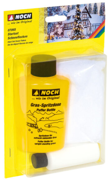 NOCH 07065 - Start-Set Schneeflocken Gras-Spritzdose, 50g Schnee-Kleber 25g Schneeflocken