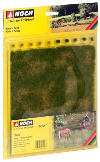 NOCH 07403 - Natur+ “Wiese Sommer” dreifarbig, 22 x 20 cm 10 Grasbüschel