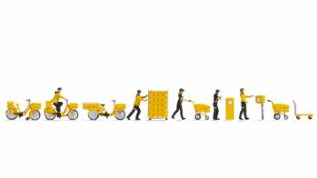 NOCH 16265 - Figuren-Themenwelt „Post” Inhalt: 1x Briefträger, 3x Paketzusteller, 1x Postbote auf Fahrrad, 1x Postkisten-Wagen, 2x Zustell-Karren, 1x Fahrrad, 1x Lastenrad, 1x Transport-Ro…