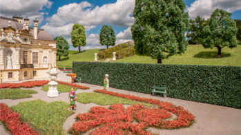 NOCH 21520 - Hecken, hoch dunkelgrün, 2 Stück, 4 x 1 cm, je 50 cm lang