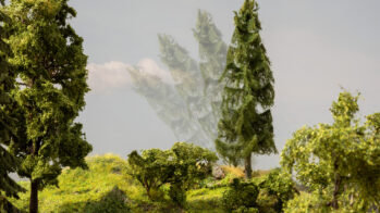 NOCH 21775 - micro-motion Fallender Baum "Tanne" Insgesamt 18,2 cm hoch, Höhe Tanne 17 cm, Einbautiefe Antrieb 1,2 cm)