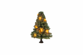 NOCH 22111 - Beleuchteter Weihnachtsbaum grün, mit 10 LEDs, 5 cm hoch
