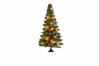NOCH 22121 - Beleuchteter Weihnachtsbaum grün, mit 20 LEDs, 8 cm hoch