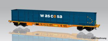 PIKO 24566 - Containertragwagen Sgnns CH-Wasco VI NH26 VO