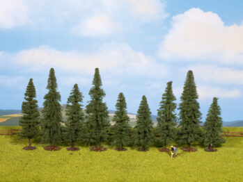 NOCH 25086 - Tannen 9 Stück, ca. 8 - 12 cm hoch