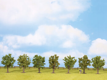 NOCH 25090 - Obstbäume grün, 7 Stück, ca. 8 cm hoch