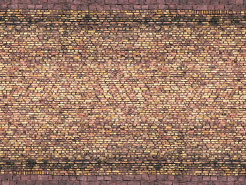 NOCH 56605 - 3D-Kartonplatte “Ziegel” gelb-bunt, 25 x 12,5 cm