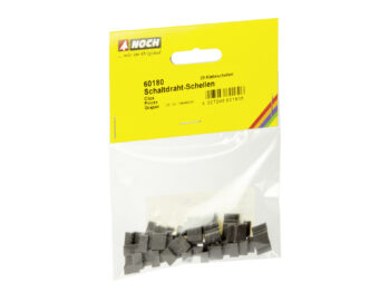 NOCH 60180 - Schaltdraht-Schellen 20 Stück, einfach unter der Anlage aufkleben oder aufnageln und Kabel durchziehen