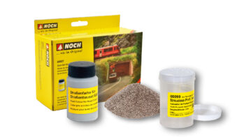 NOCH 60821 - Start-Set Straßenbau Inhalt: Dose, 250 g Struktur-Pulver Flasche mit 125 ml grauer Acryl-Straßenfarbe