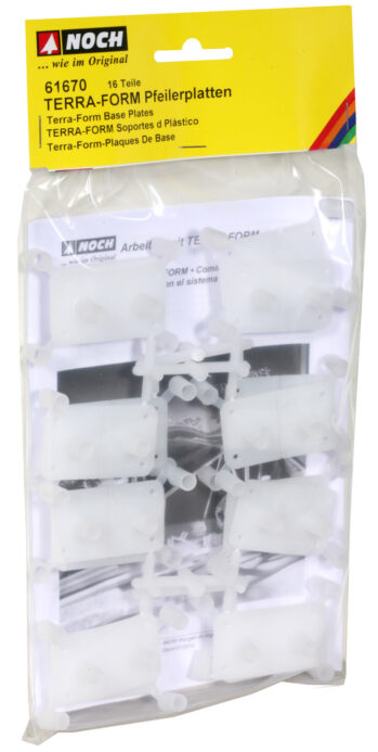 NOCH 61670 - Pfeiler-Platten Inhalt: Insgesamt 16 Teile: 8x Pfeiler-Oberplatten 8x Pfeiler-Unterplatten Die Pfeiler-Oberplatten und -Unterplatten sind teilbar und damit für H0, T…