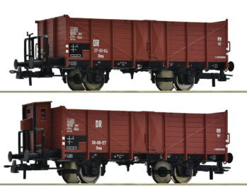 Roco 6600253 - 2er Set offene Güterwagen Omm 12  DR
