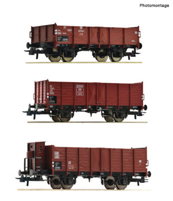 Roco 6600303 - 3er Set offene Güterwagen DB