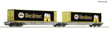 Roco 6600320 - Doppeltragwagen + Warsteiner Container