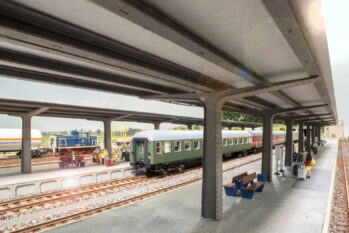 NOCH 66011 - Bahnsteigüberdachung Breit: 27 cm x 8.6 cm, 5.7 cm hoch Schmal: 27 cm x 4.1 cm, 5.6 cm hoch