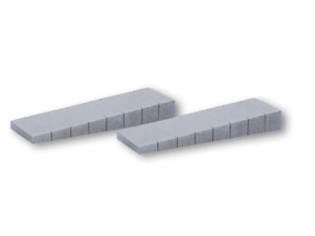 NOCH 66015 - Bahnsteig Epoche III – IV, gerade Enden 2 Stück, für Märklin© C-Gleis© je 12 x 3,8 cm, 1,5 cm hoch abfallend auf 0,5 cm