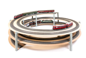 NOCH 53060 - easy TRACK Gleiswendel, Grundkreis Gleisradius: 194/230 mm, 1- oder 2-gleisig Außendurchmesser: 56,5 cm Höhe (Trassenoberkante): 8,5 cm Durchfahrtshöhe: 5 cm Inhalt: 9 Kreissegment-Tra…